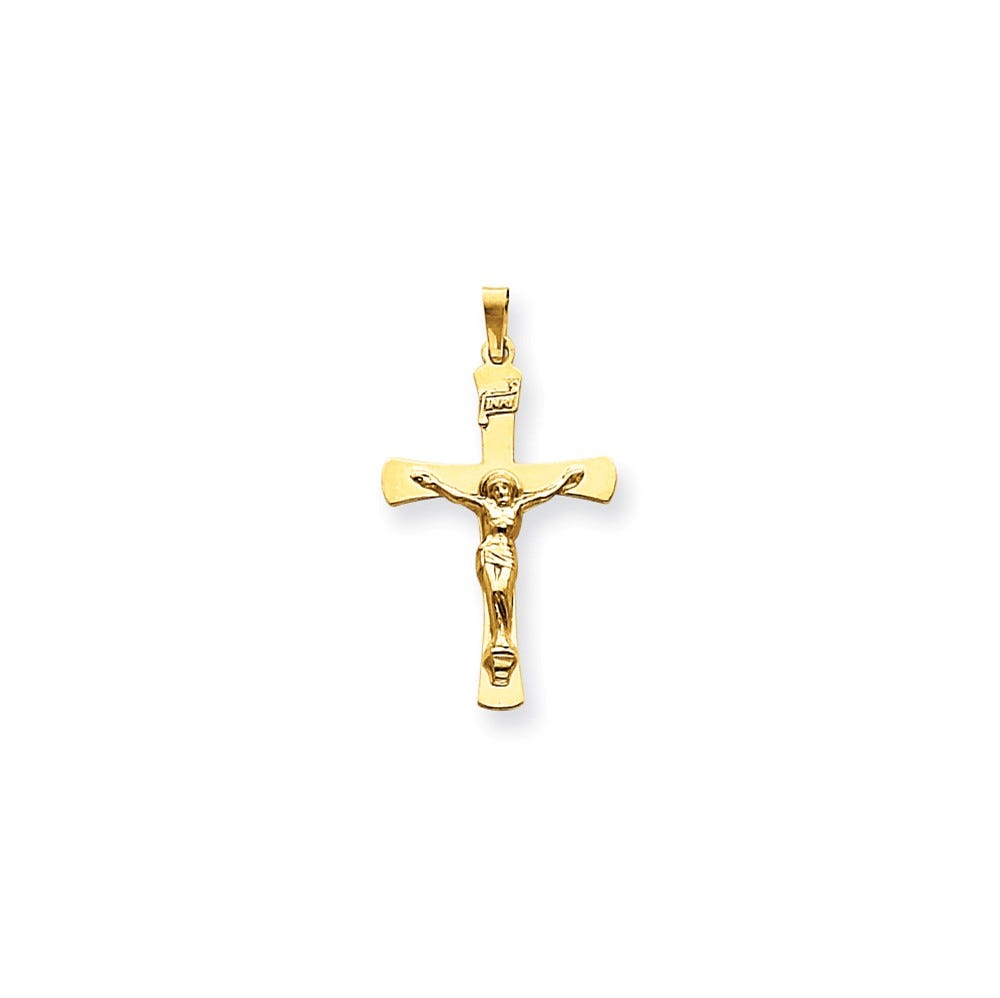 14k Two-tone INRI Crucifix Pendant