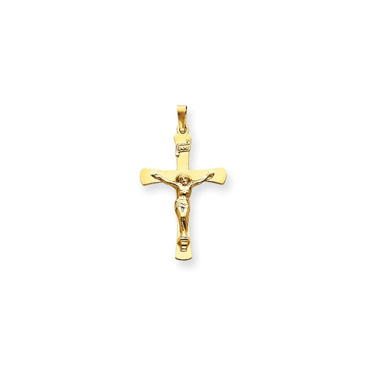 14k Two-tone INRI Crucifix Pendant