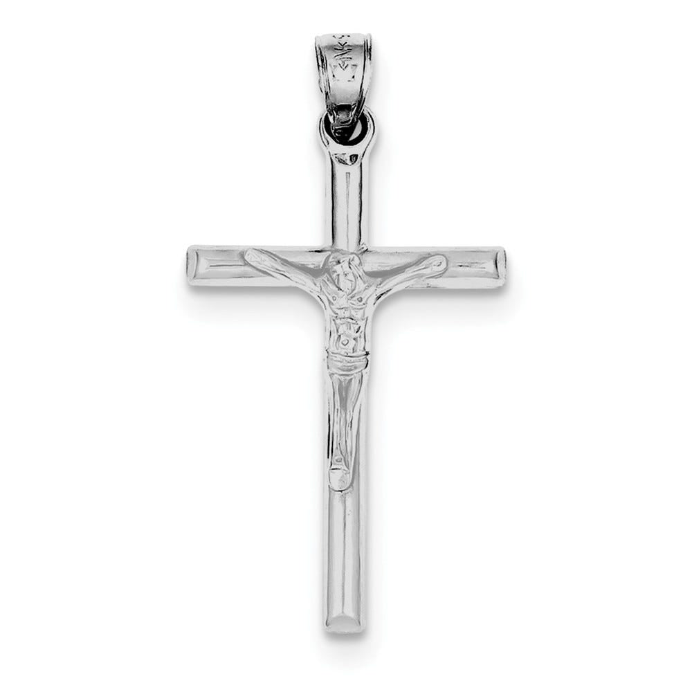 Sterling Silver Rhodium-plated Polished Crucifix Pendant