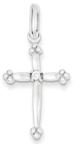 Sterling Silver CZ Cross Pendant