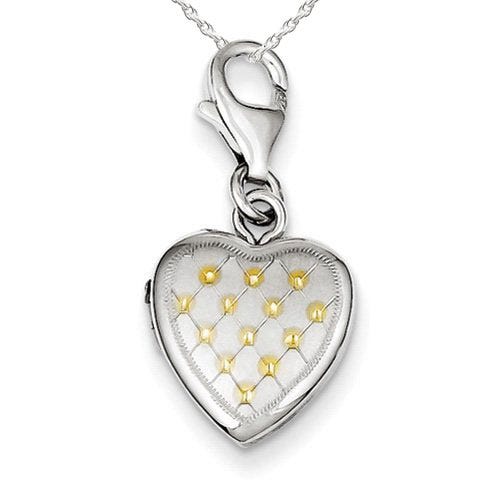 Sterling Silver Two Toned Heart Photo Locket
