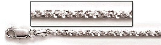 Sterling Silver 2mm Sparkle Rope Chain