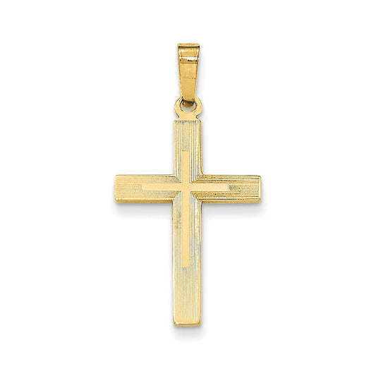 14k Brushed and Polished Latin Cross Pendant