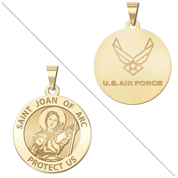 Saint Joan of Arc Doubledside AIR FORCE Religious Medal "EXCLUSIVE"