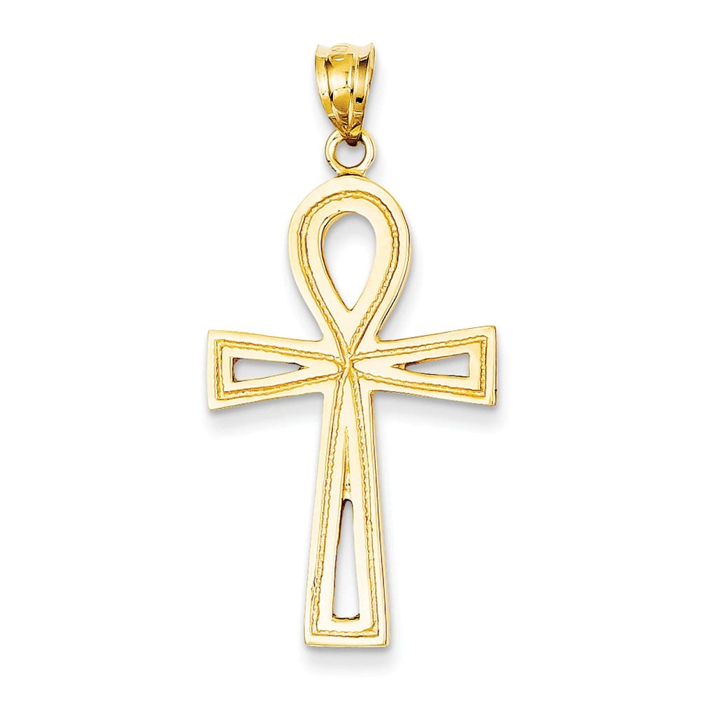14k Ankh Cross Charm