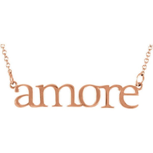 14K Gold "Amore" necklace