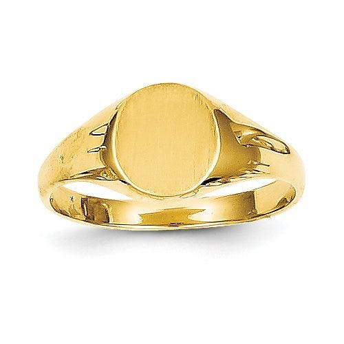 14K Gold Boy's Round Signet Ring