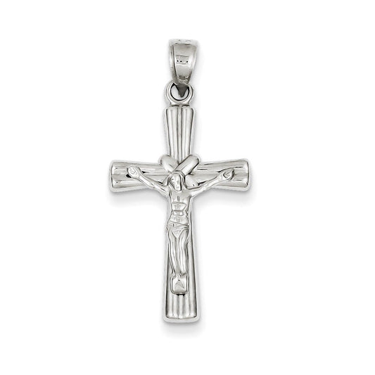 14k White Gold Reversible Crucifix /Cross Pendant