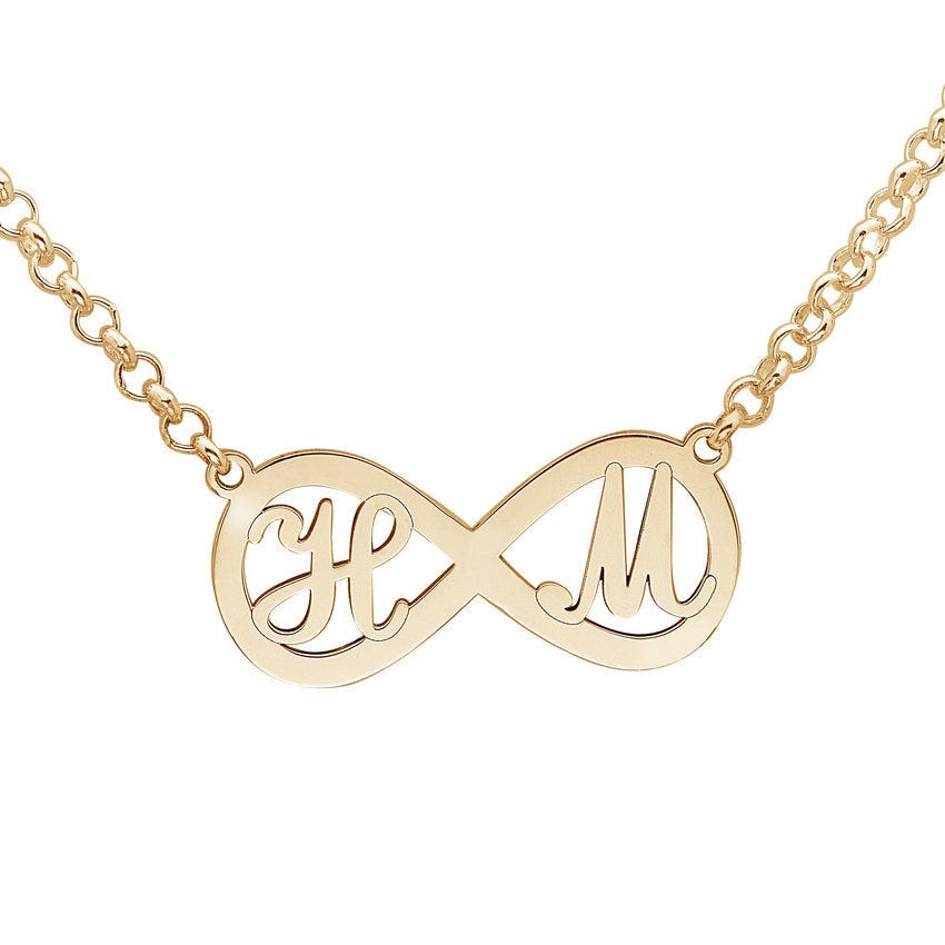 Personalized Infinity Initial Necklace w/ Chain