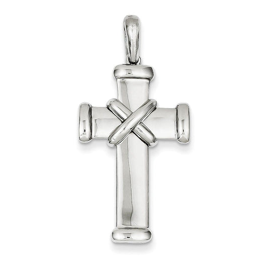 14k White Gold Latin Cross Pendant