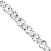 Sterling Silver Solid Polished Fancy Link Anklet