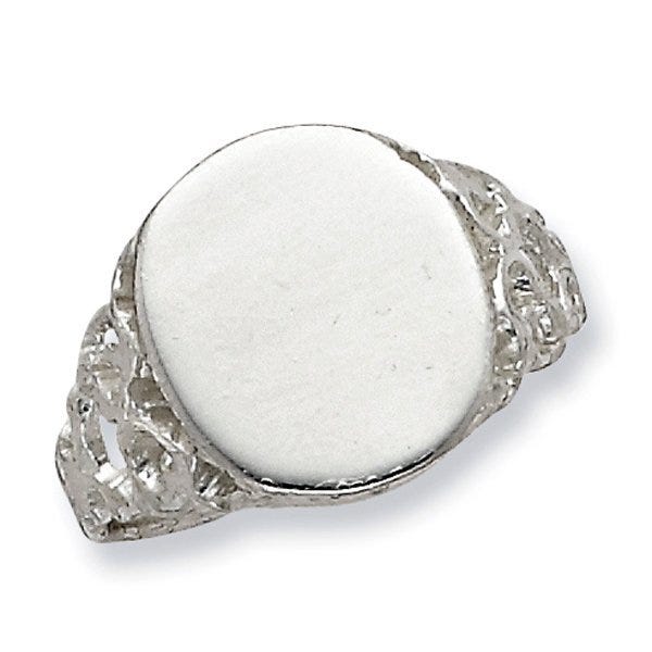Sterling Silver Women's Round Signet Ring