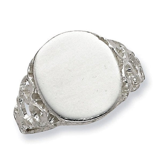 Sterling Silver Women's Round Signet Ring