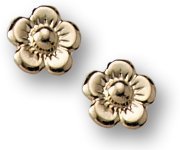 14K Yellow Gold Flower Children Post Earrings