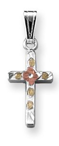 Sterling Silver Tri-Color Children's Cross