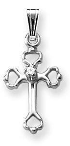 Sterling Silver Children's Cross with Cubic Zirconia