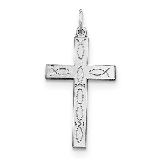 Sterling Silver Laser Designed Cross Pendant