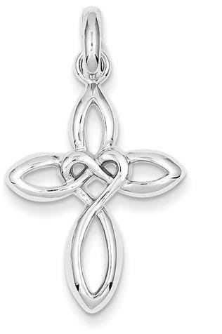 Sterling Silver Rhodium Plated Cross Pendant