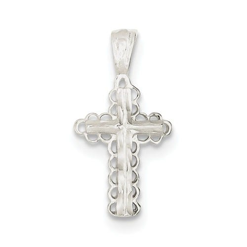 Sterling Silver Budded Children's Cross Pendant