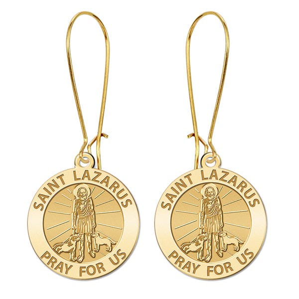 Saint Lazarus Religious Earrings "EXCLUSIVE"
