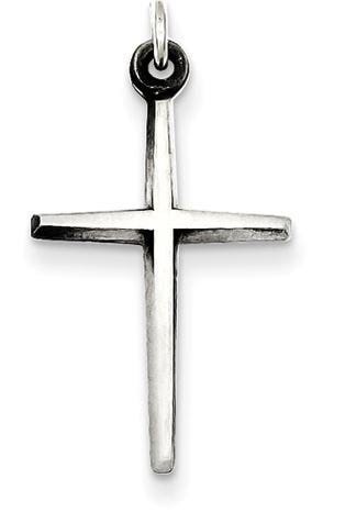 Sterling Silver Antiqued Passion Cross Charm