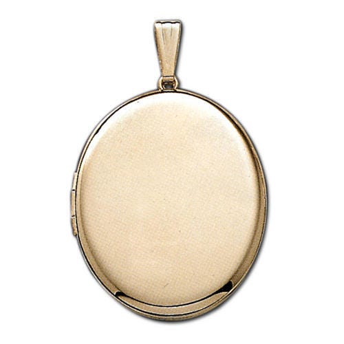 Solid 14k Yellow Gold Large Oval Photo Locket
