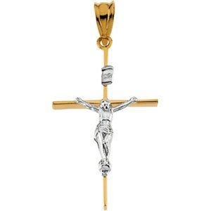 TWO TONE CRUCIFIX PENDANT