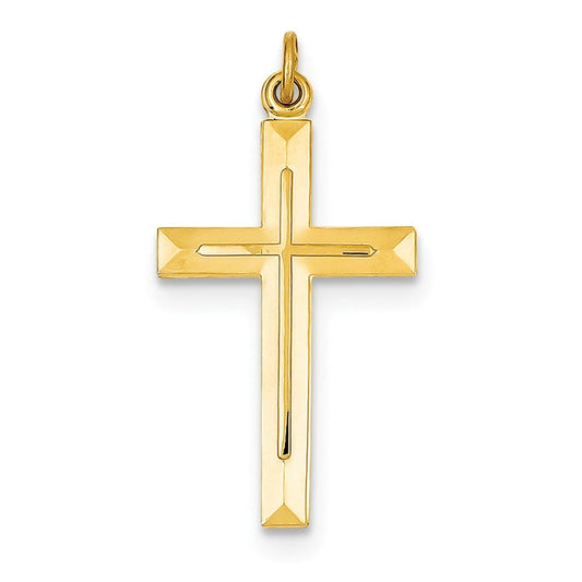 Sterling Silver Rhodium-plated & 18k Gold-plated Cross Pendant