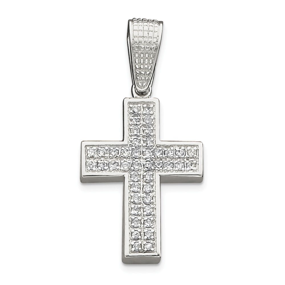 Sterling Silver CZ Cross Pendant