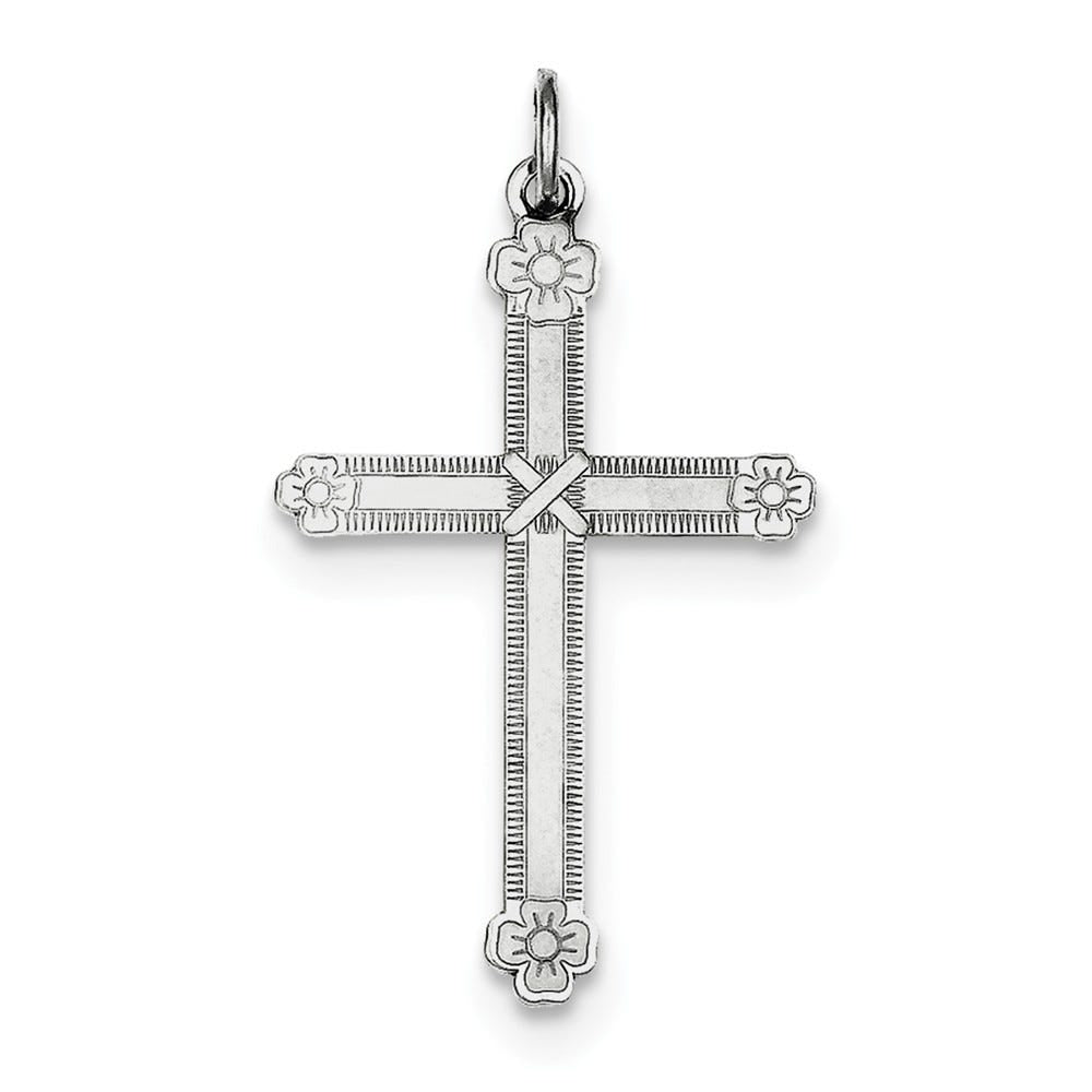 SS Laser Designed Cross Charm