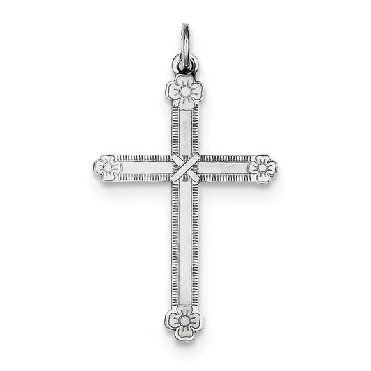 SS Laser Designed Cross Charm