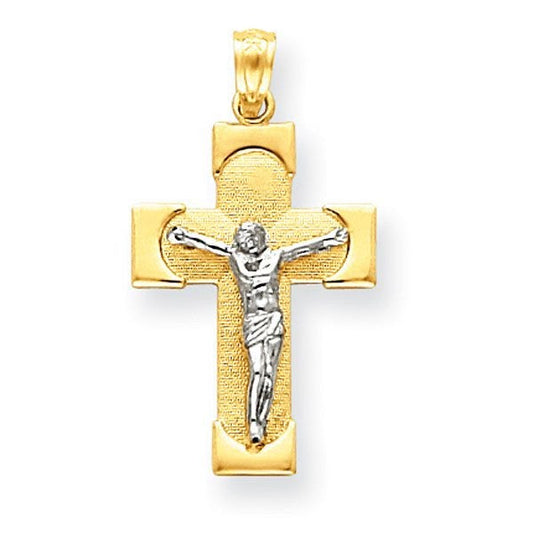 14k Two-tone Gold Crucifix Charm