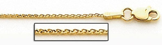 14K Yellow Gold 1.0mm Classic Wheat Chain