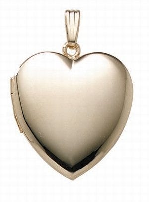14K Gold Filled Heart Photo Locket - 1 inch x 1 inch