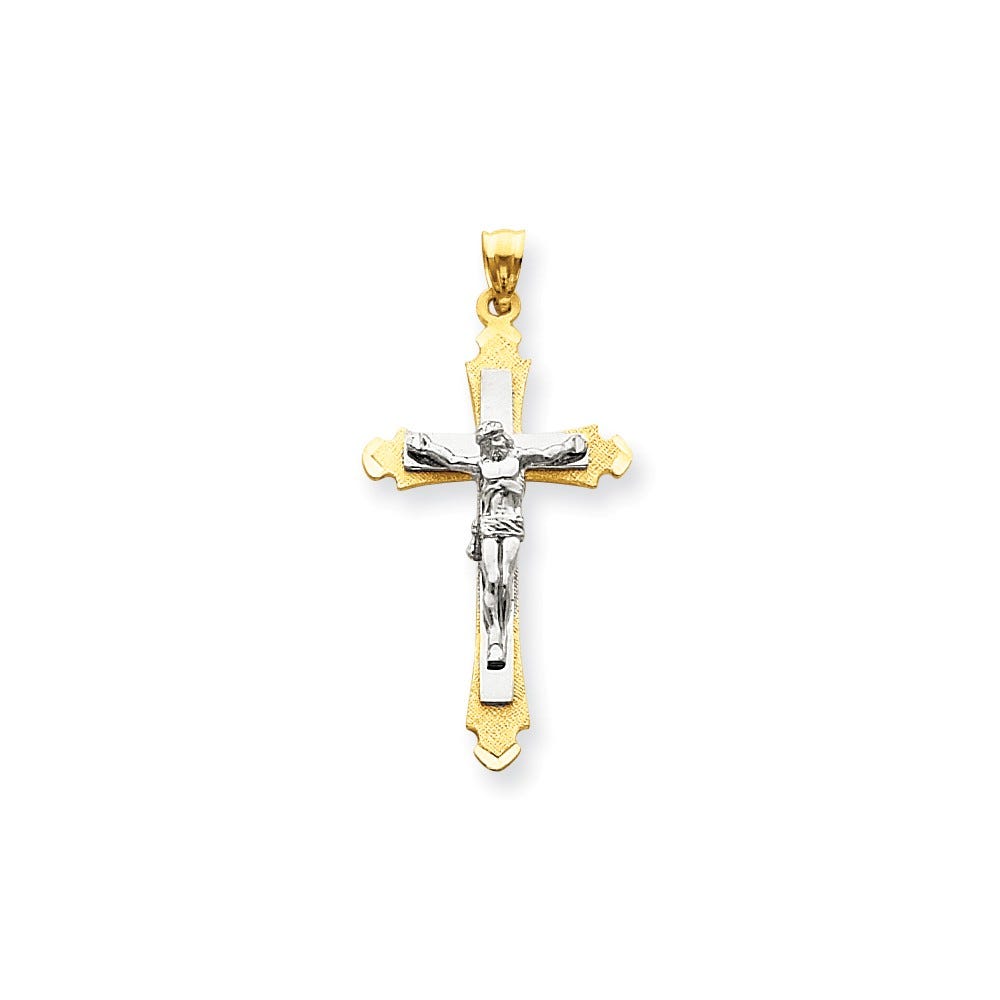 14k Two-tone Crucifix Pendant