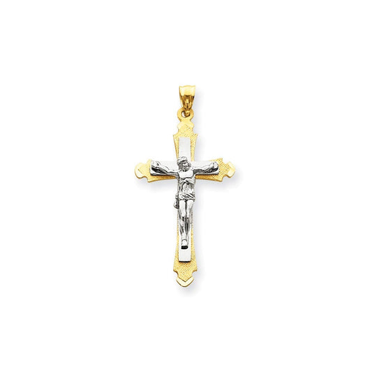 14k Two-tone Crucifix Pendant