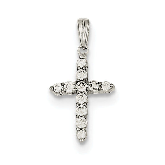 Sterling Silver CZ Cross Pendant