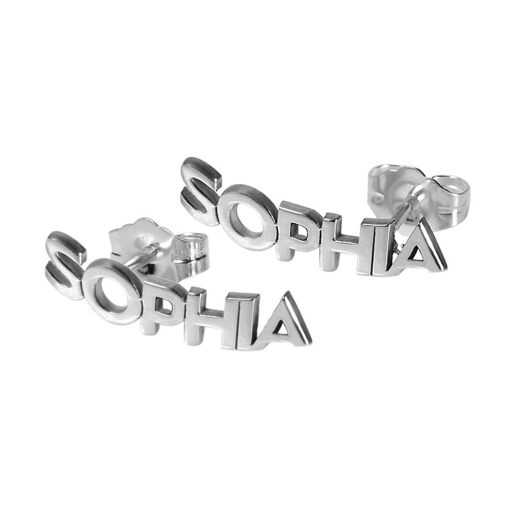Pair Of Block Name Earrings