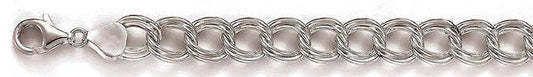 Sterling Silver Charm Bracelet 9.5  MM Thick