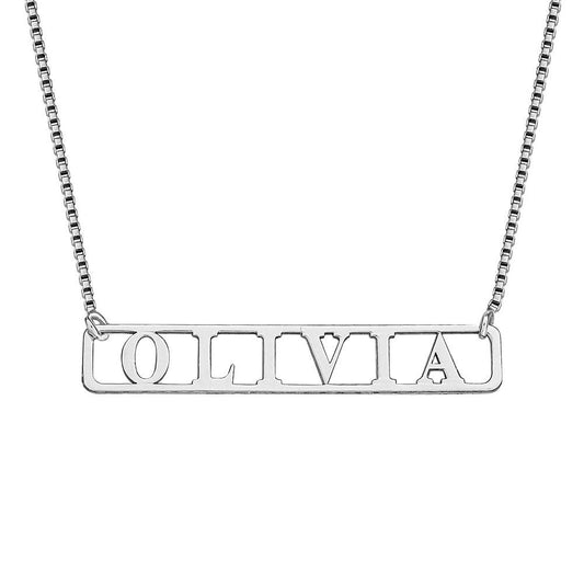 Name Bar Necklace with Chain Included