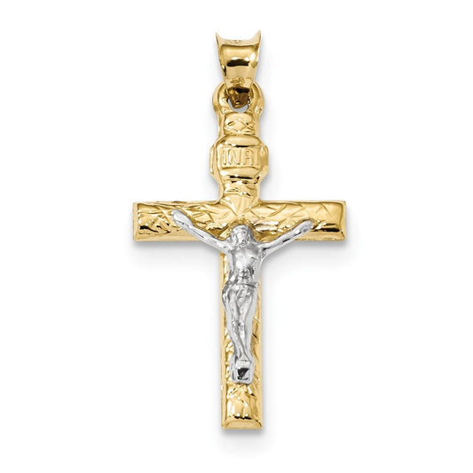 14k Two-Tone Crucifix Pendant