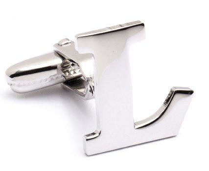 Genuine Sterling Silver Letter "L" Cufflinks