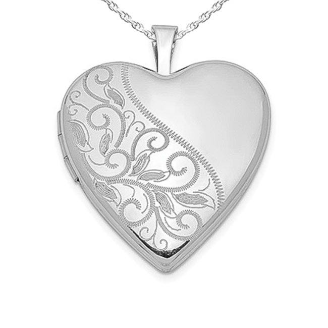 Sterling Silver Floral Heart Photo Locket