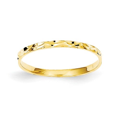 14K Diamond-Cut Zig-Zag Design Band Children's Ring