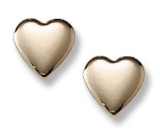 14K Yellow Gold Hearts Children Post Earrings