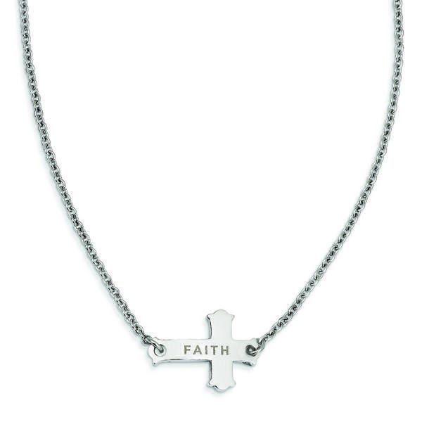 Faith Small Sideways Cross Necklace