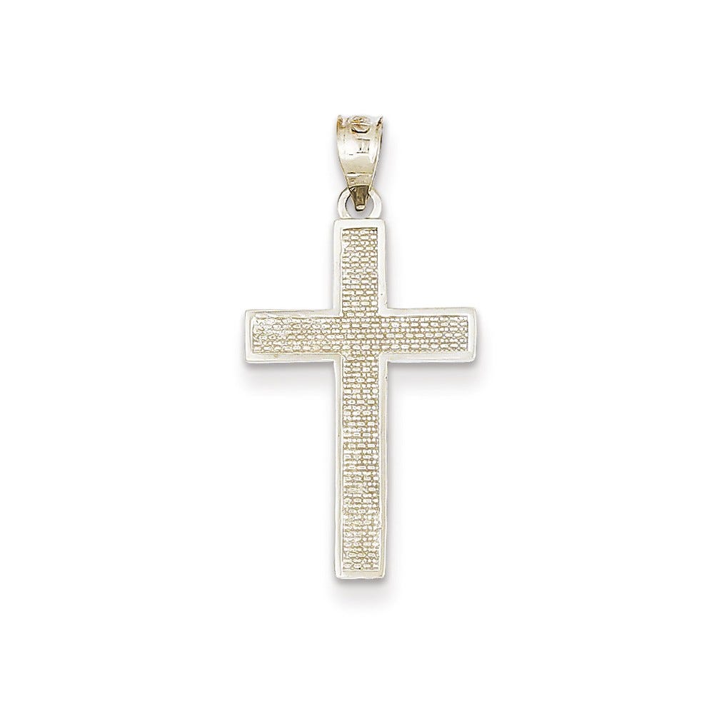 14K White Gold Cross Pendant