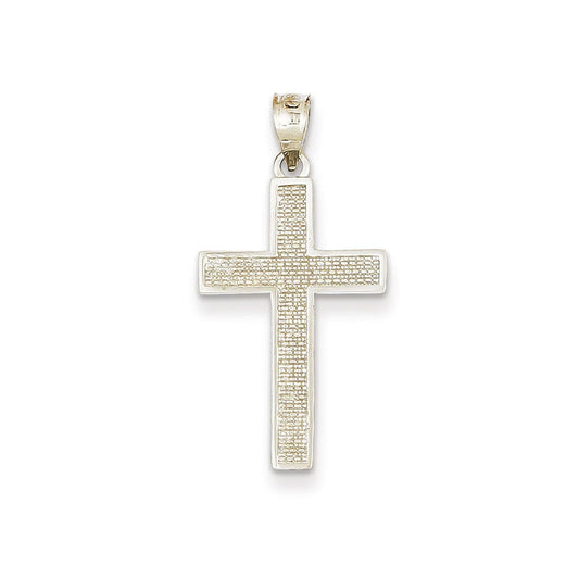 14K White Gold Cross Pendant