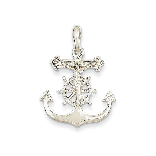 14k White Gold Mariner\'s Cross Pendant