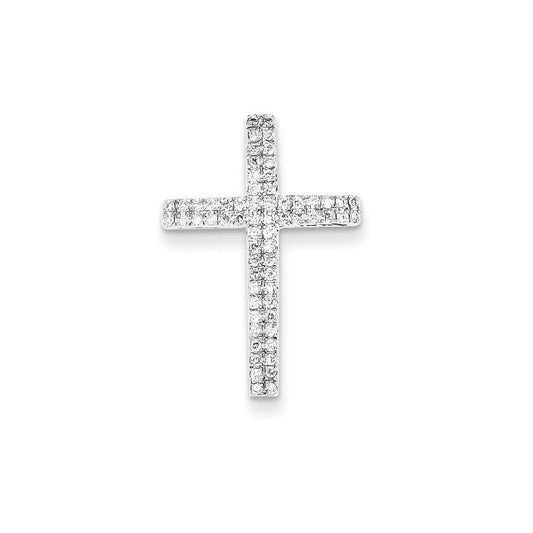 14K White Gold Diamond Cross Pendant/without chain
